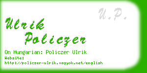 ulrik policzer business card